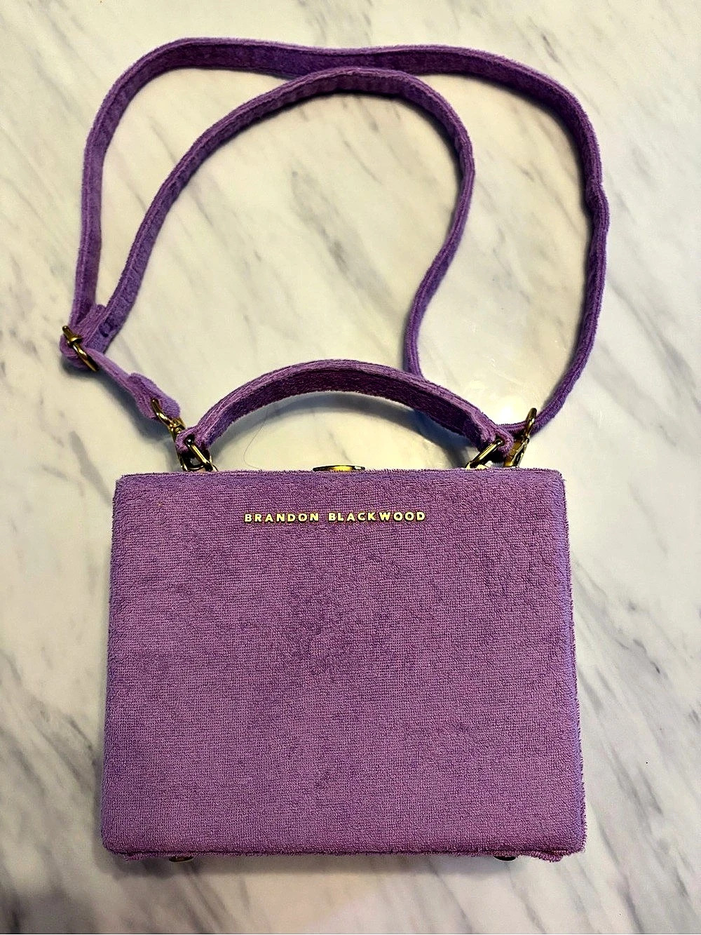 Brandon Blackwood Mini Kendrick Trunk Purple Shoulder Bag